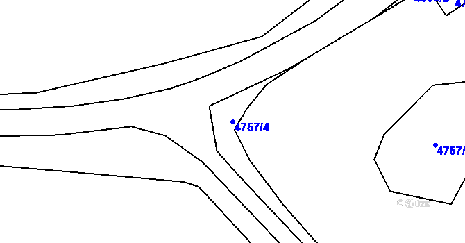 Parcela st. 4757/4 v KÚ Chomutov I, Katastrální mapa