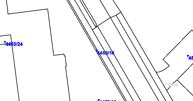Parcela st. 4453/16 v KÚ Chomutov I, Katastrální mapa