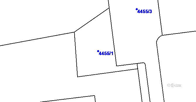 Parcela st. 4455/1 v KÚ Chomutov I, Katastrální mapa