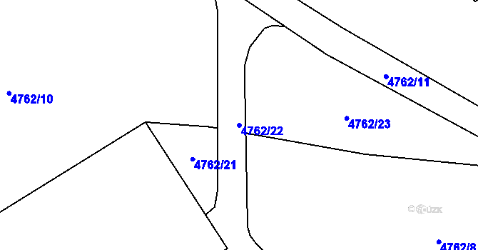 Parcela st. 4762/22 v KÚ Chomutov I, Katastrální mapa