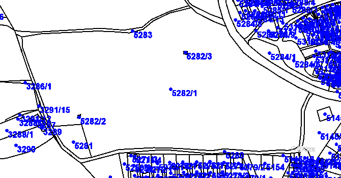 Parcela st. 5282/1 v KÚ Chomutov I, Katastrální mapa