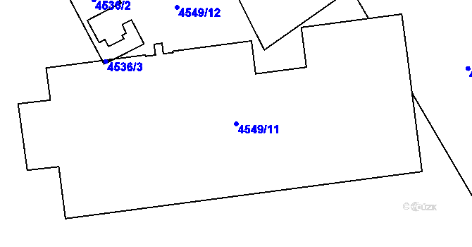 Parcela st. 4549/11 v KÚ Chomutov I, Katastrální mapa