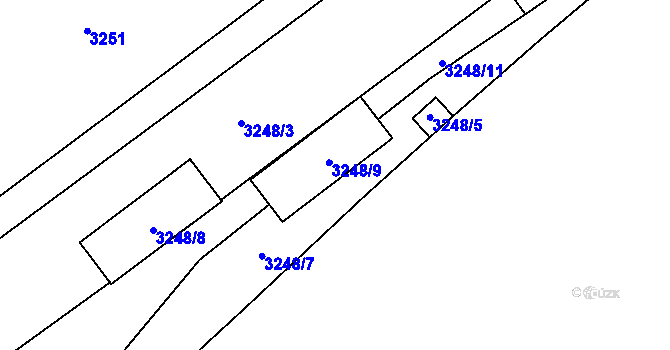 Parcela st. 3248/10 v KÚ Chomutov I, Katastrální mapa