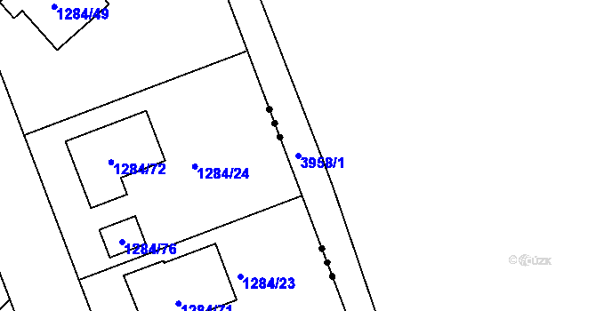 Parcela st. 3958/1 v KÚ Chomutov I, Katastrální mapa
