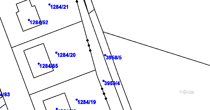 Parcela st. 3958/5 v KÚ Chomutov I, Katastrální mapa