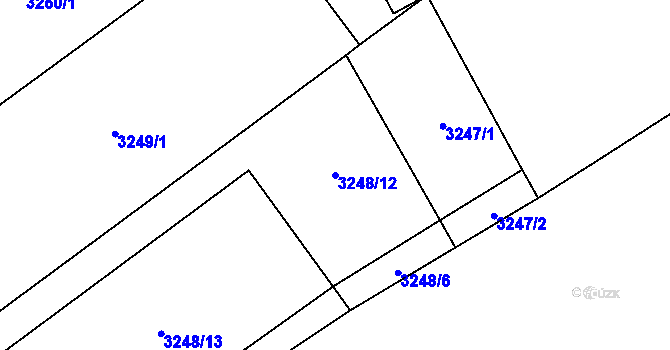 Parcela st. 3248/12 v KÚ Chomutov I, Katastrální mapa