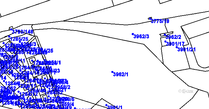 Parcela st. 3962/1 v KÚ Chomutov I, Katastrální mapa