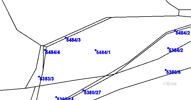 Parcela st. 5484/1 v KÚ Chomutov I, Katastrální mapa