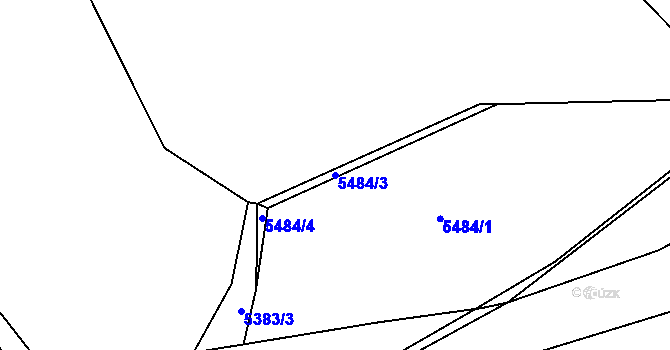 Parcela st. 5484/3 v KÚ Chomutov I, Katastrální mapa