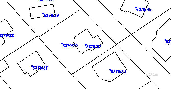 Parcela st. 5379/32 v KÚ Chomutov I, Katastrální mapa