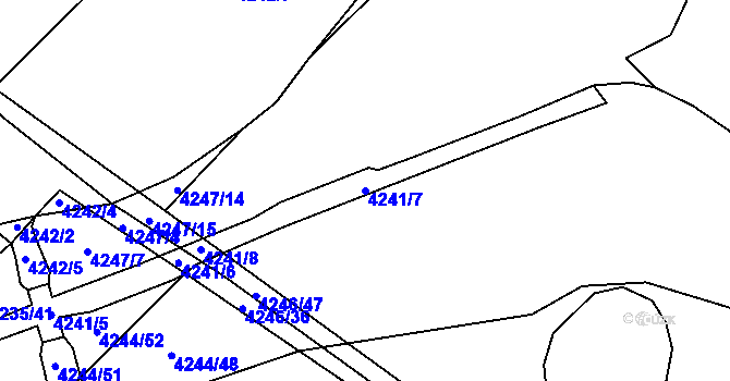 Parcela st. 4241/7 v KÚ Chomutov I, Katastrální mapa