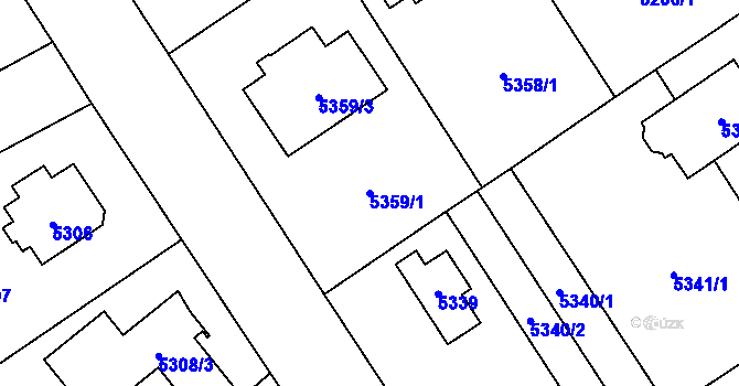 Parcela st. 5359/1 v KÚ Chomutov I, Katastrální mapa