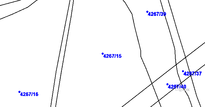 Parcela st. 4267/15 v KÚ Chomutov I, Katastrální mapa