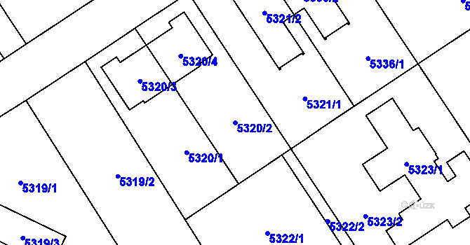 Parcela st. 5320/2 v KÚ Chomutov I, Katastrální mapa