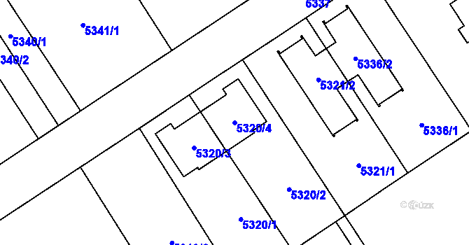 Parcela st. 5320/4 v KÚ Chomutov I, Katastrální mapa