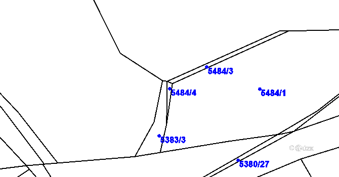 Parcela st. 5484/4 v KÚ Chomutov I, Katastrální mapa