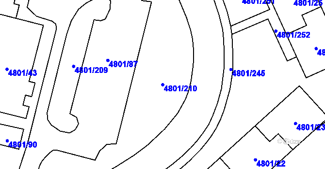 Parcela st. 4801/210 v KÚ Chomutov I, Katastrální mapa