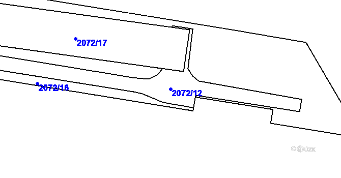 Parcela st. 2072/12 v KÚ Chomutov I, Katastrální mapa