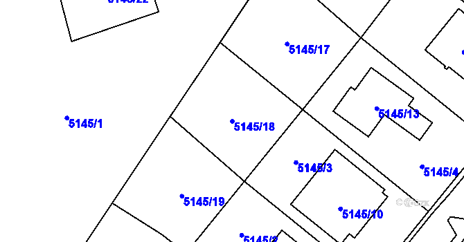 Parcela st. 5145/18 v KÚ Chomutov I, Katastrální mapa