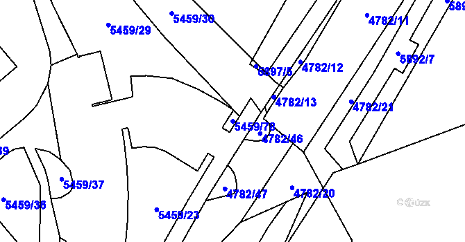 Parcela st. 5459/78 v KÚ Chomutov I, Katastrální mapa