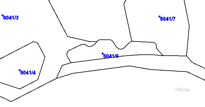 Parcela st. 6041/6 v KÚ Chomutov I, Katastrální mapa