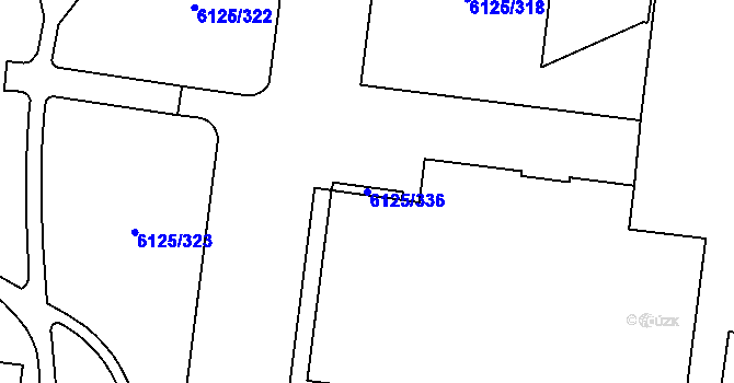 Parcela st. 6125/336 v KÚ Chomutov I, Katastrální mapa