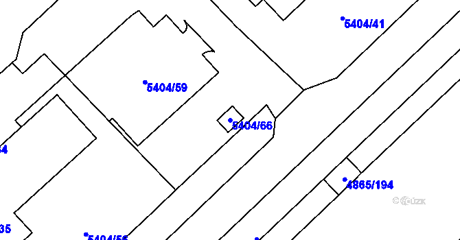 Parcela st. 5404/66 v KÚ Chomutov I, Katastrální mapa