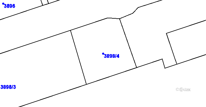 Parcela st. 3898/4 v KÚ Chomutov I, Katastrální mapa