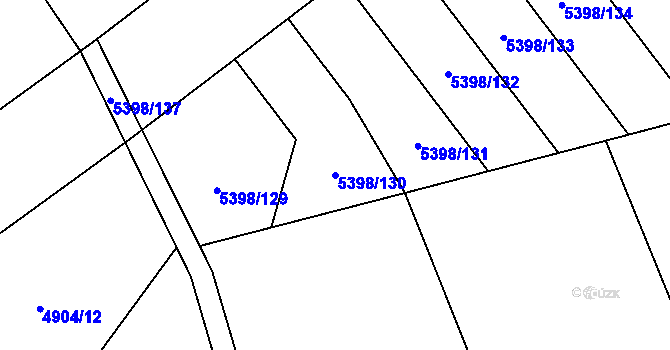Parcela st. 5398/130 v KÚ Chomutov I, Katastrální mapa