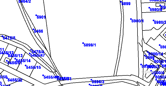 Parcela st. 5898/1 v KÚ Chomutov I, Katastrální mapa