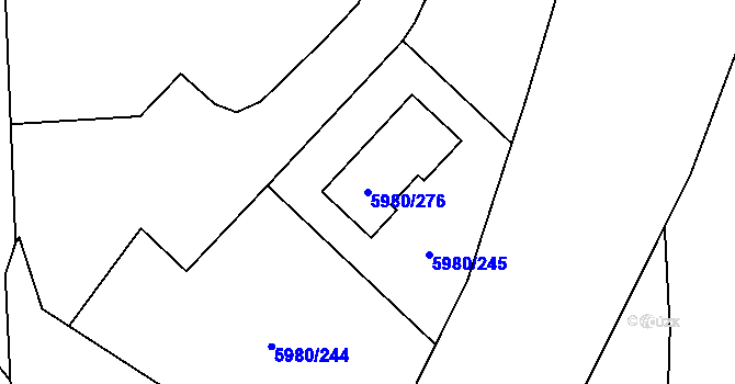 Parcela st. 5980/276 v KÚ Chomutov I, Katastrální mapa