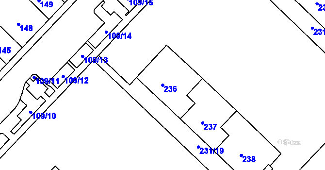 Parcela st. 236 v KÚ Chomutov II, Katastrální mapa