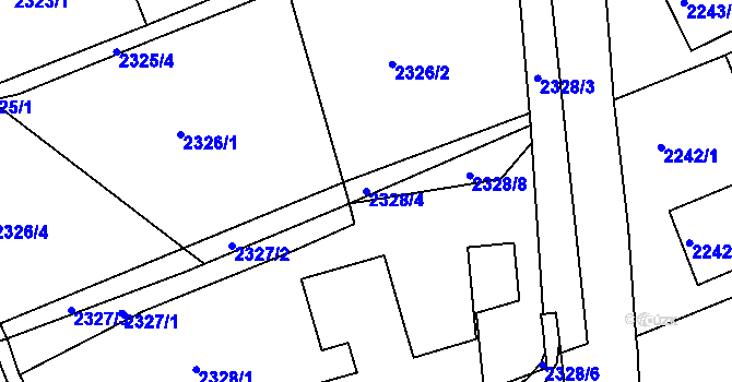 Parcela st. 2328/4 v KÚ Chomutov II, Katastrální mapa