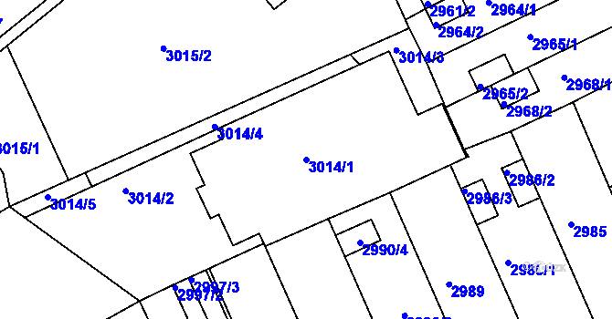 Parcela st. 3014/1 v KÚ Chomutov II, Katastrální mapa