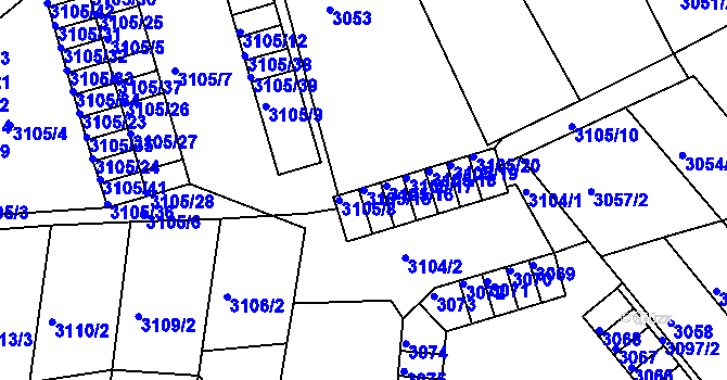 Parcela st. 3105/15 v KÚ Chomutov II, Katastrální mapa