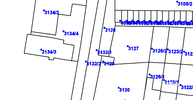 Parcela st. 3132/1 v KÚ Chomutov II, Katastrální mapa