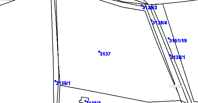Parcela st. 3137 v KÚ Chomutov II, Katastrální mapa