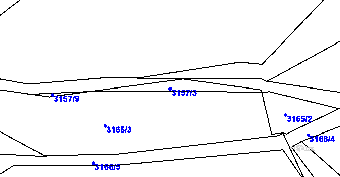 Parcela st. 3157/3 v KÚ Chomutov II, Katastrální mapa