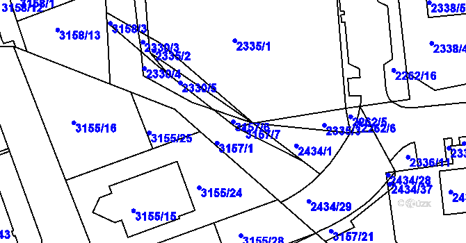 Parcela st. 3157/6 v KÚ Chomutov II, Katastrální mapa