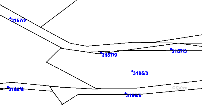 Parcela st. 3157/9 v KÚ Chomutov II, Katastrální mapa