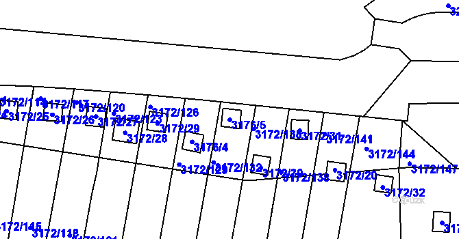 Parcela st. 3176/5 v KÚ Chomutov II, Katastrální mapa