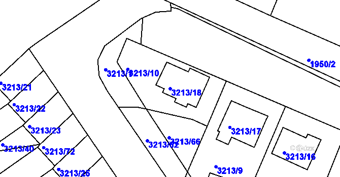 Parcela st. 3213/18 v KÚ Chomutov II, Katastrální mapa