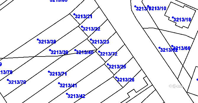 Parcela st. 3213/72 v KÚ Chomutov II, Katastrální mapa