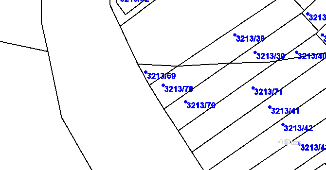 Parcela st. 3213/78 v KÚ Chomutov II, Katastrální mapa