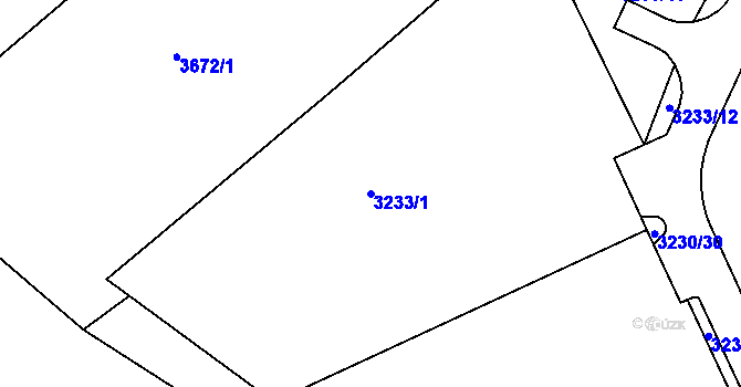 Parcela st. 3233/1 v KÚ Chomutov II, Katastrální mapa