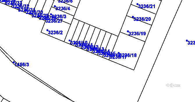 Parcela st. 3236/15 v KÚ Chomutov II, Katastrální mapa