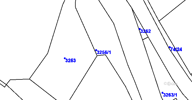 Parcela st. 3256/1 v KÚ Chomutov II, Katastrální mapa
