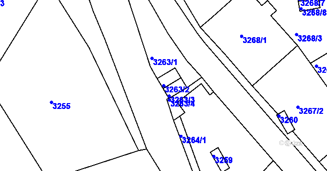 Parcela st. 3263/2 v KÚ Chomutov II, Katastrální mapa