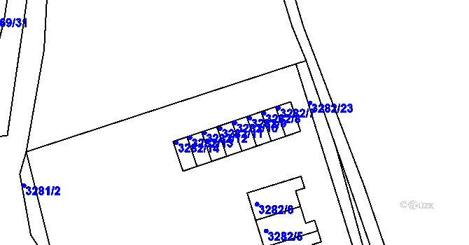 Parcela st. 3282/10 v KÚ Chomutov II, Katastrální mapa