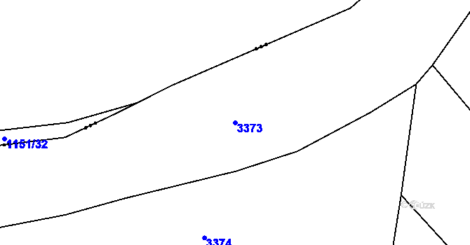 Parcela st. 3373 v KÚ Chomutov II, Katastrální mapa
